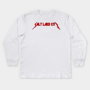 Salt Lake City - Typography Art Kids Long Sleeve T-Shirt